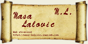 Maša Lalović vizit kartica